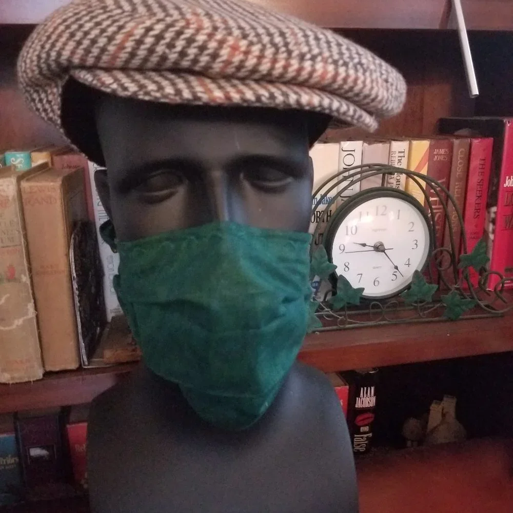 Cloth Face Mask - Silver/Copper Filters-Forest Grn